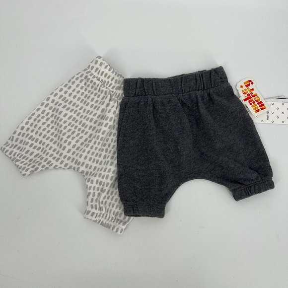 Nordstrom Babies' 2-Piece Pull On Cotton Joggers Set Grey Micro Strokes NB NWT - Picture 2 of 7